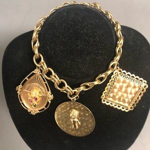 14k Charm Bracelet with 3 Charms